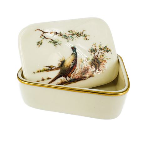 Vintage Lenox Porcelain Pheasant Trinket Box