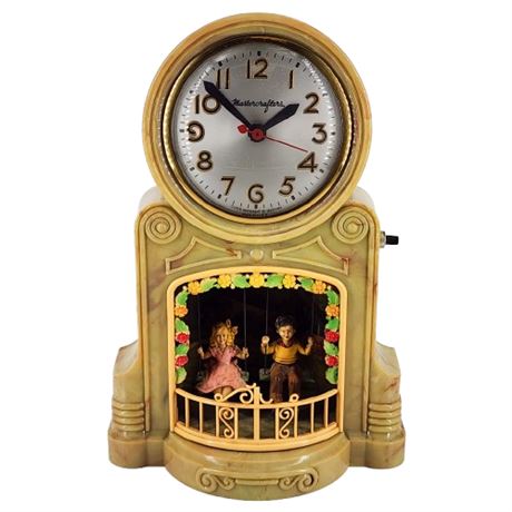 Vintage Mastercrafters Swinging Children Lighted Mantle Clock