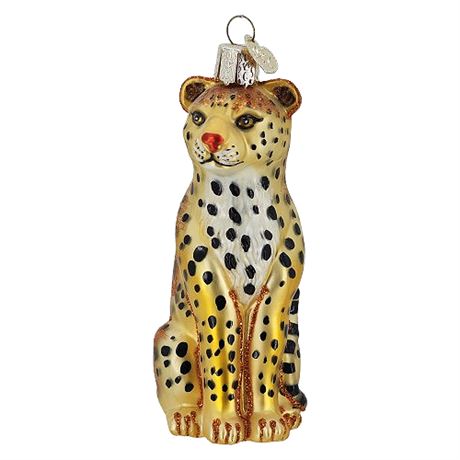 Old World Christmas Fine Blown Glass Leopard Ornament