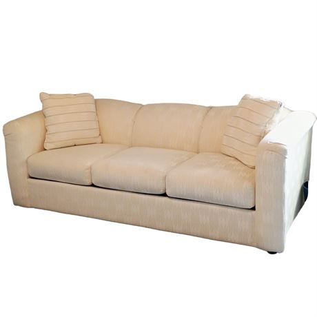 Ivory Sleeper Sofa with Pull-Out Bed & Prestige Innerspring Mattress