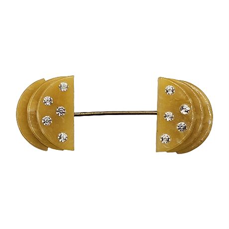 Vintage Art Deco Celluloid Rhinestone Stick Pin