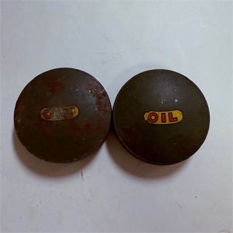 2 NOS WWII Military Surplus Harley Davidson Oil Caps