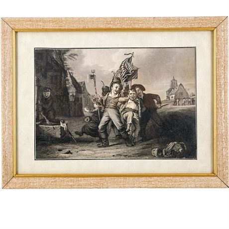 Vintage Framed Engraving "The Young Deserter" by A.L. Dick