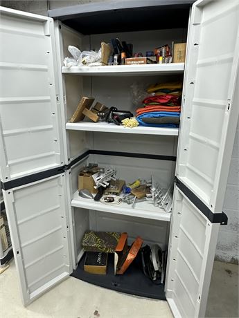 Plastic Cabinet & Contents