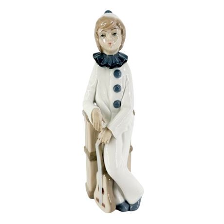 Cascade Porcelain Clown with Guitar Figurine