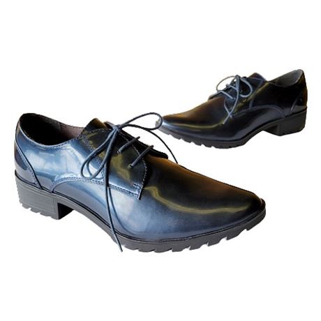Tamaris "Derby" Talon Blue Patent Leather Oxford