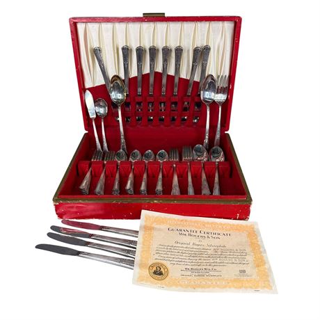 Original Rogers Silverplate Treasure Flatware 77 Pieces