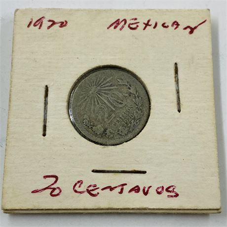 1920 Mexico 20 Centavos Silver