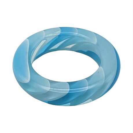 Layered Blues Lucite Band Ring