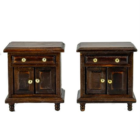 Miniature 1:12 Dollhouse Scale Wooden End Tables