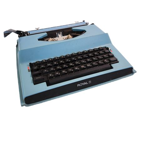 Vintage Blue "Royal" Travel Typewriter