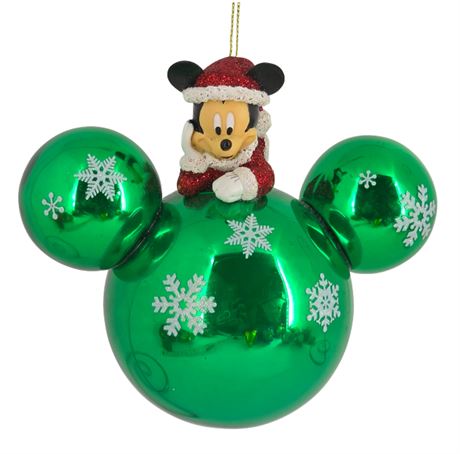 XL 5" Disney Ornament, Green Glass