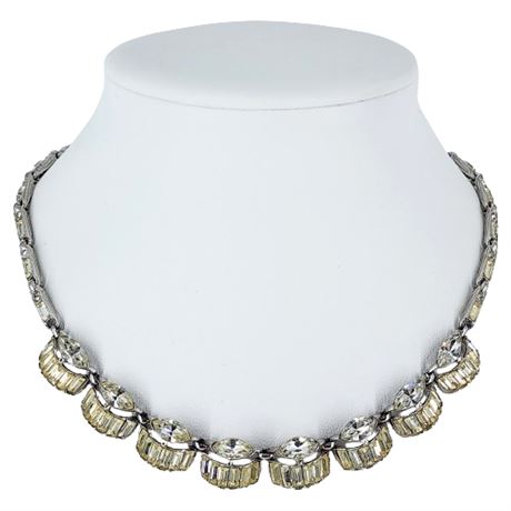 Vintage Bogoff Art Deco Rhinestone Choker Necklace