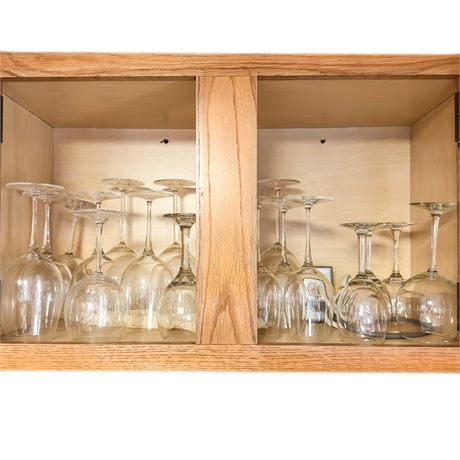 Kitchen Cupboard Lot: Wine Glasses