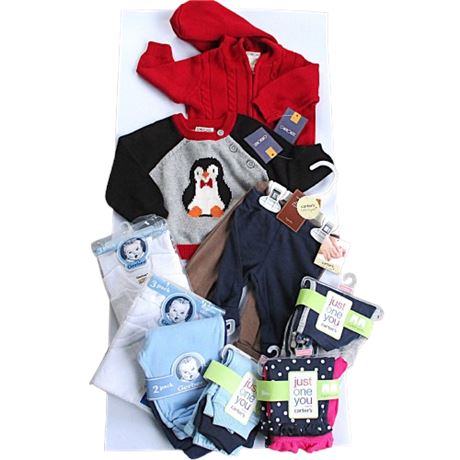 NEW Clothing Fits Newborn/0-3mos Gerber/Carters/Cherokee Sweaters Shirts Pants