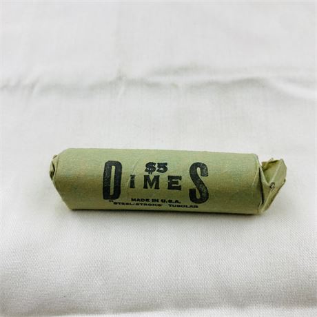 Unsearched $5 Mercury Dime Roll
