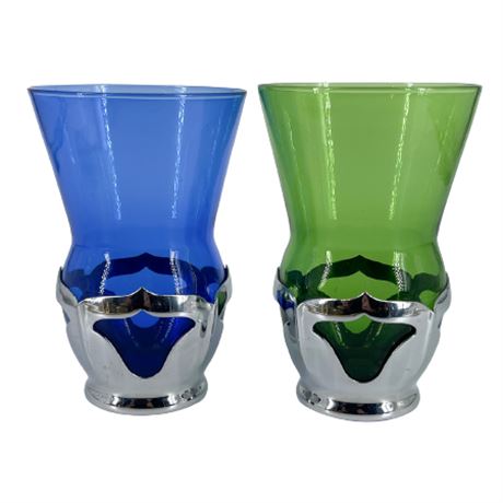 Pair of Farber Brothers Chrome Tumblers