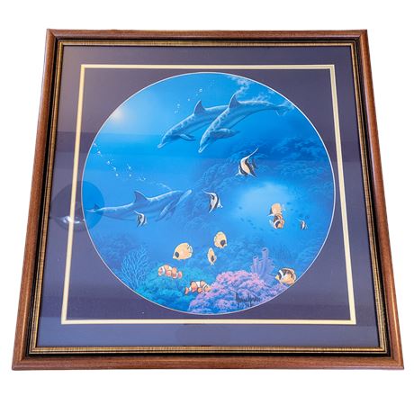 Signed Kenneth F. Aunchman 96' Framed "Sea Depth" Print