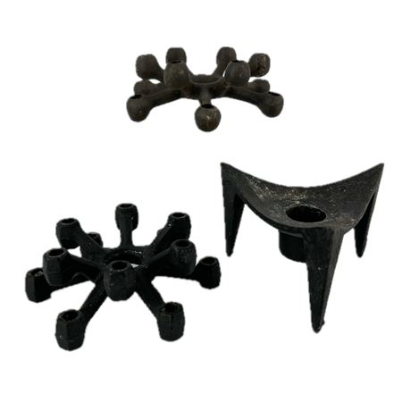 Lot of Vintage Danish Modern Style Cast Iron Candleholders