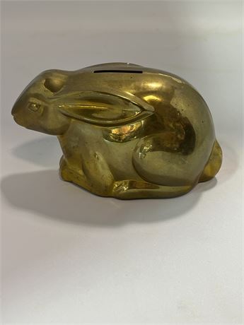Brass bunny bank