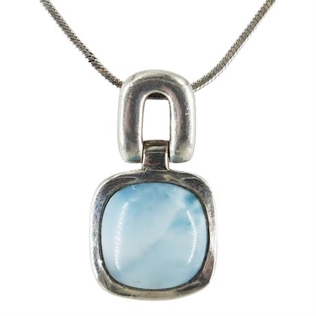 Marahlago Jewelry Sterling Silver Larimar Pendant Necklace
