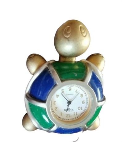 Small enamel turtle desktop clock