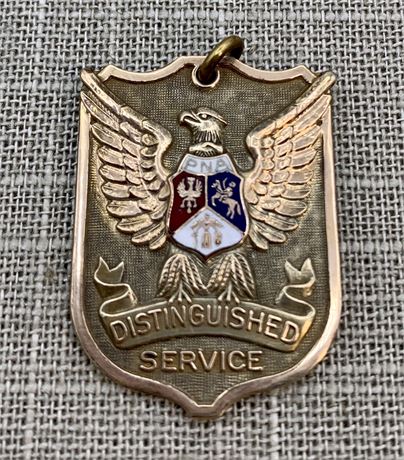 Early Gold Filled Distinguished Service Enamel Eagle Medal