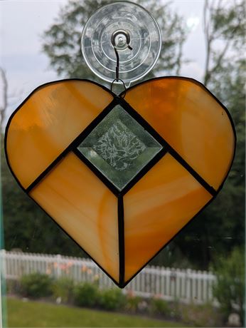 Stained Glass Heart Suncatcher Handmade