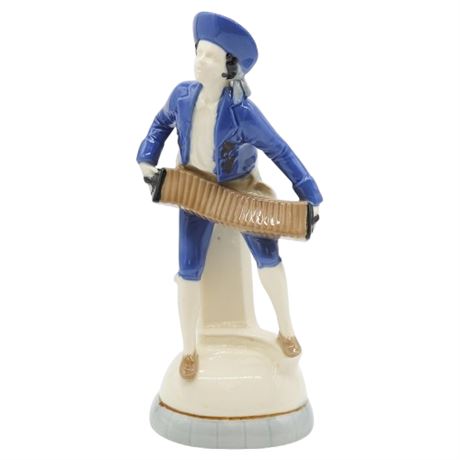 Vintage Porcelain Accordion Player Figurine