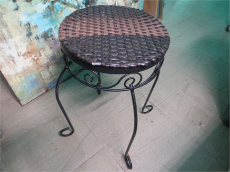 Woven Wrought Iron Stool
