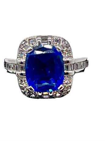 Large Blue Stone Fashion Ring