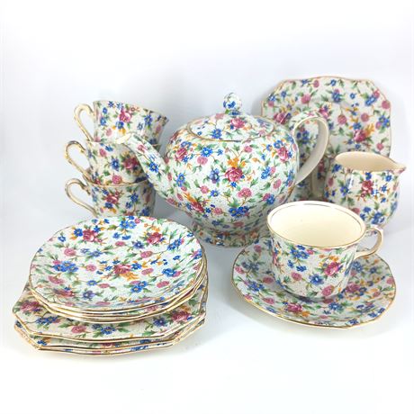 Royal Winton Grimwades Tea Set, Made in England, "Old Cottage Chintz"