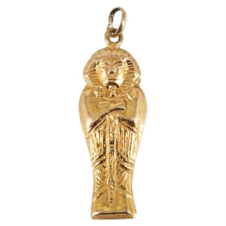 Vintage 10-14K Gold Egyptian Pharaoh Mummy Charm