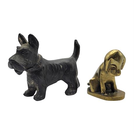 Miniature Vintage Metal Dog Figurines