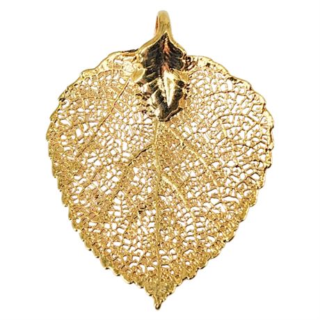 Vintage Gold Dipped Leaf Pendant