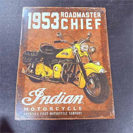 Indian Motorcycle 12.5x16” Metal Retro Sign
