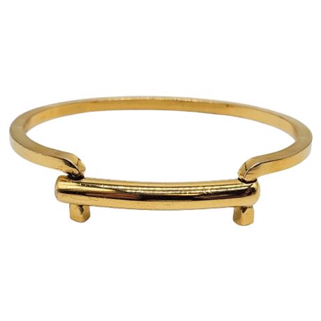 Vintage SPIEDEL Gold Tone Modernist Clamper Bangle Bracelet