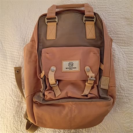 Seventeen London Backpack – Blush and Taupe Two-Tone Canvas
