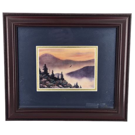 Terri Waters Limited Edition "Above the Mist" Framed Watercolor