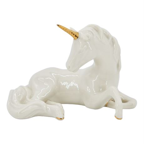 Vintage Lenox Porcelain Unicorn Figurine w/ Gold Accents