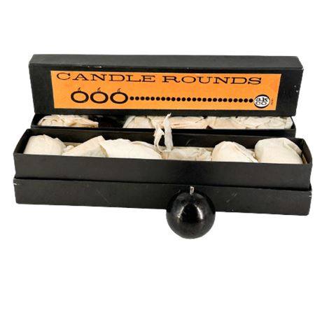 Akco Candle Rounds Black Orb Candles w. Boxes
