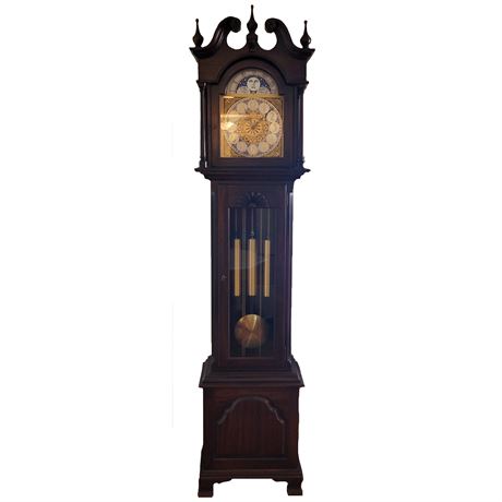 Ethan Allen Grandfather Clock with Moon Phase Dial