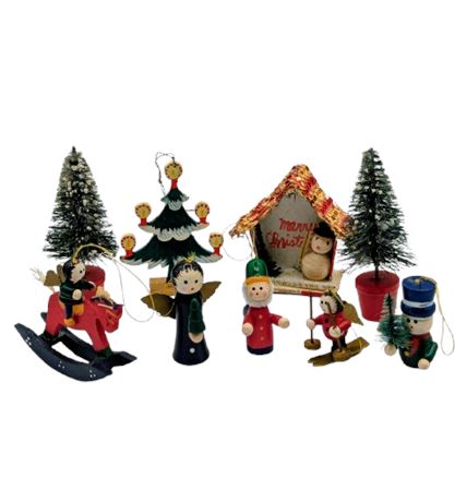 Vintage Ornaments w/ Trees