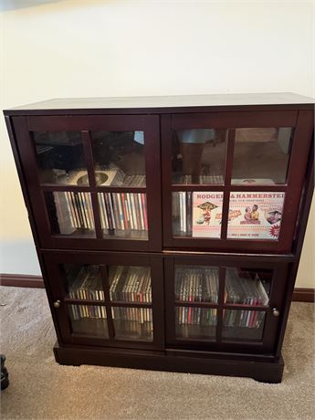 Bookcase w/Sliding Glass Doors