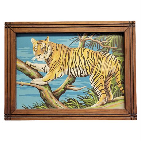 Mid-Century Tiger Paint By Number Painting