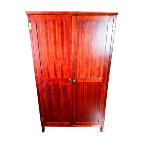 Modern Cherry Composition Wood Computer Armoire