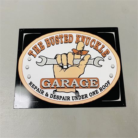 12.5x16” Busted Knuckle Garage Metal Sign