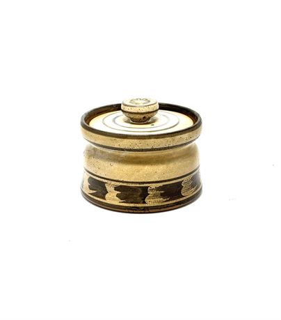 MCM USA Pottery Canister with Floral Knob Lid