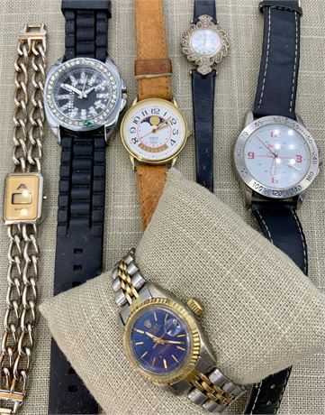 6 pc Vintage Wristwatch Lot : Watch-it, Faux Rolex, Geneva