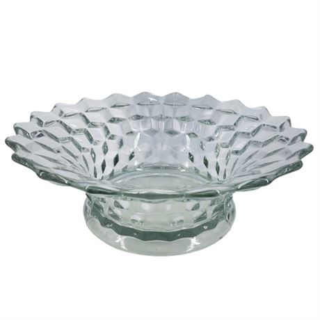 Vintage Fostoria American Cubist Clear Centerpiece Fruit Bowl